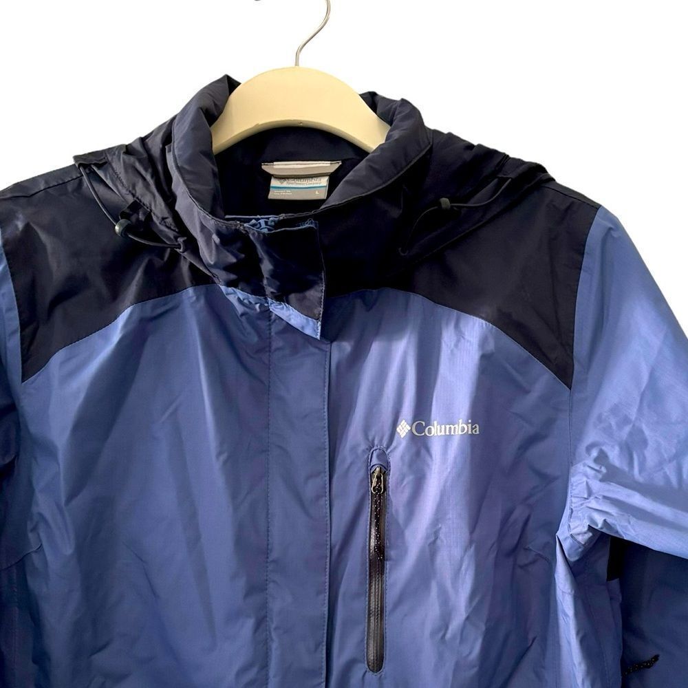 Columbia Blue Hooded Zip Rain Jacket XL NWOT 6 0470 - Picture 3 of 9